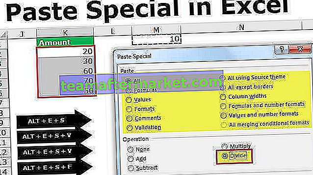 Einfügen von Spezial in Excel (mit Top 10 Verknüpfungen)