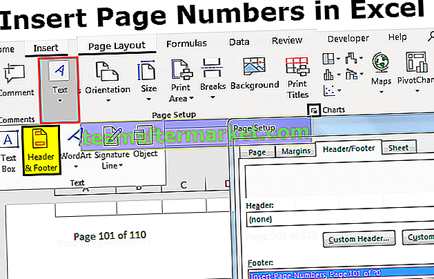 Numéros de page dans Excel
