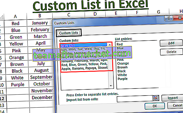 Liste personnalisée dans Excel