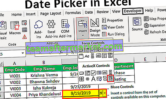 Sélecteur de dates Excel