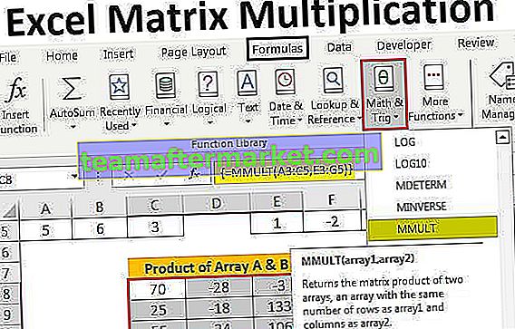 Multiplication de la matrice Excel