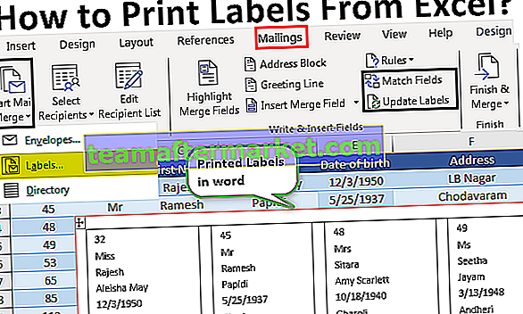 Etiketten aus Excel drucken