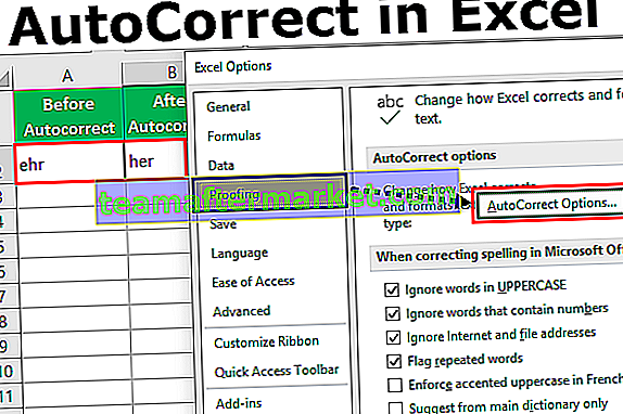 Autocorrección en Excel