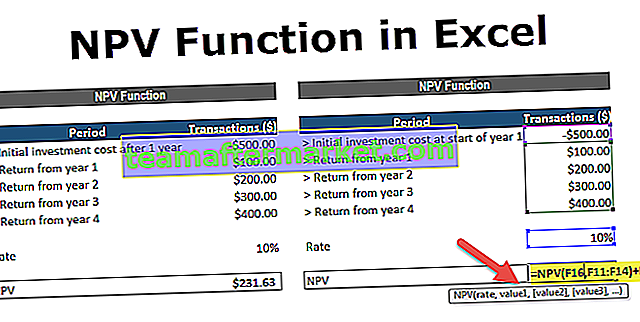 NPV dalam Excel