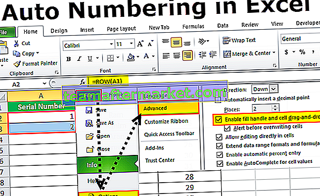 Numerazione automatica in Excel