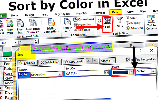 In Excel nach Farbe sortieren