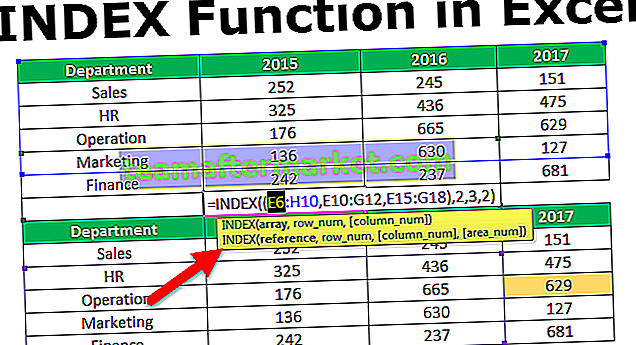 INDICE Funzione Excel