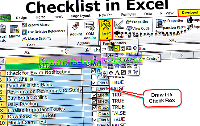 Liste de contrôle dans Excel