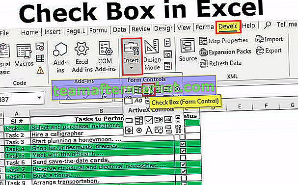 Kontrollkästchen in Excel