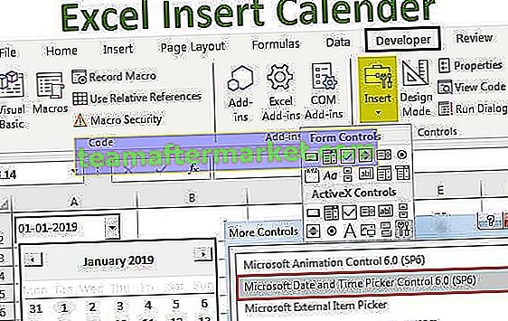Sisipkan Kalender di Excel