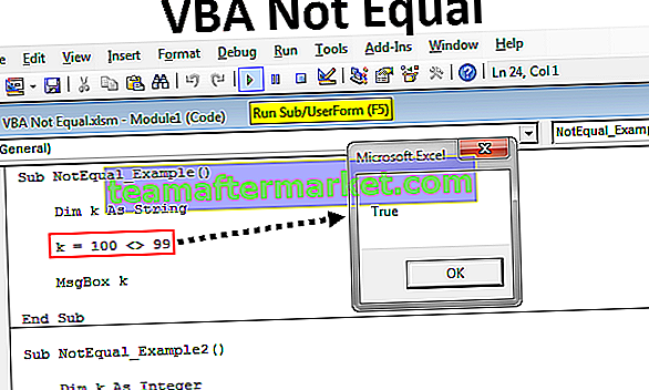 VBA nicht gleich
